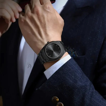 Arabian Dile Matt Black Aura Watches,Personalized Dials, Steel Bands, Men's Watches