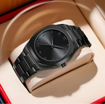 Arabian Dile Matt Black Aura Watches,Personalized Dials, Steel Bands, Men's Watches