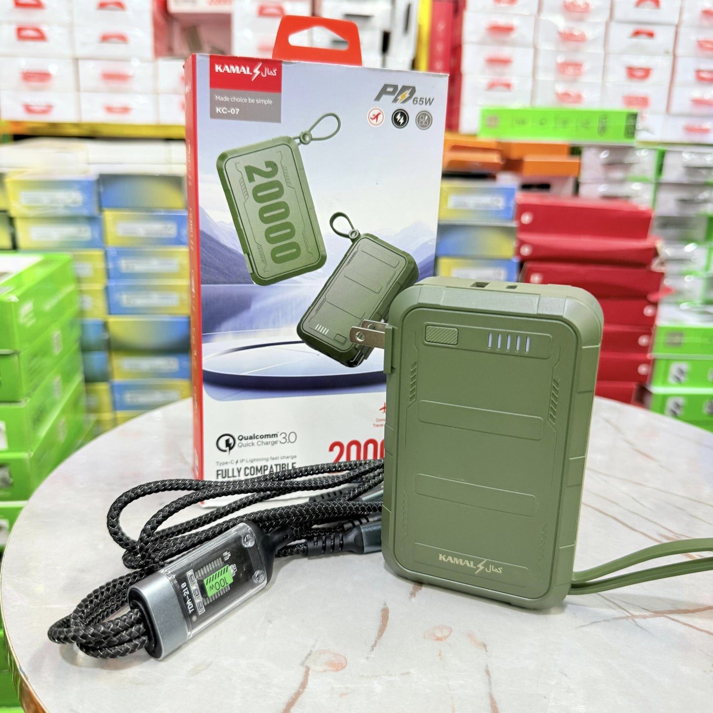 5-in-1 Military Grade Power Bank & Charger 20000mAh - Waterproof, Tough, Dubai Made With Free 100W Cable